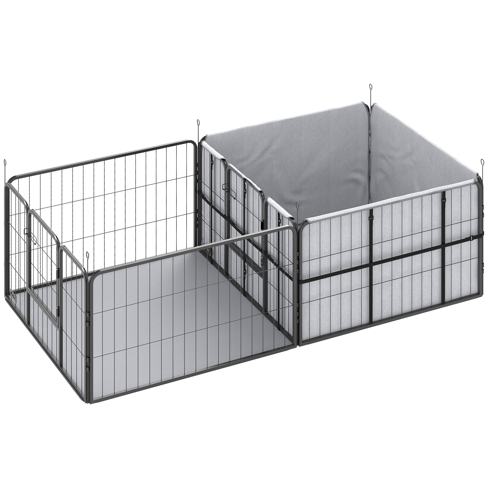 pawhut-parc-de-mise-bas-modulable-avec-housse-et-tapis-pour-chiens-petits-et-moy image 2