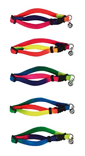 kerbl-pet-collier-pour-chat-rainbow-multicolore-lot-de-3-pcs-avec-clochette image 2