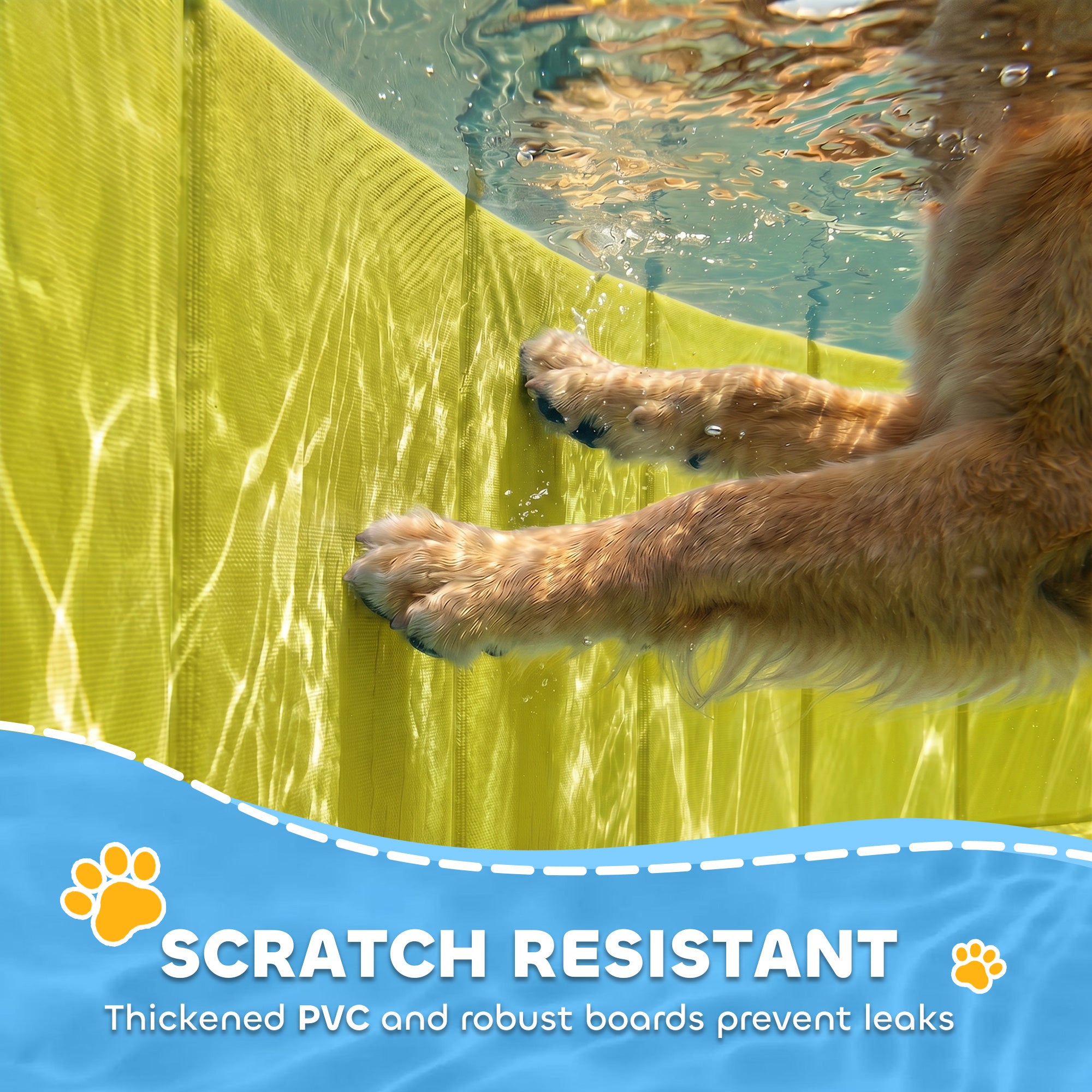 pawhut-piscine-chien-pliable-140-x-30-cm-bleu-et-jaune-avec-base-pvc image 7