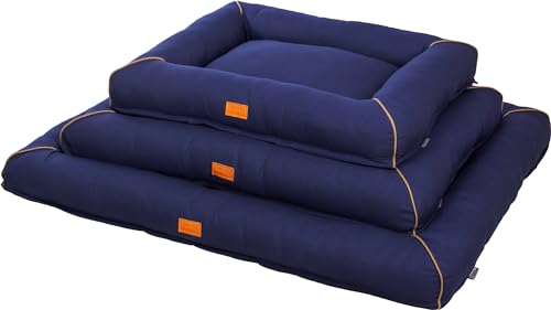 kerbl-pet-jerome-lit-douillet-pour-chien-bleu-fonc-cognac-75x60x10-cm image 5