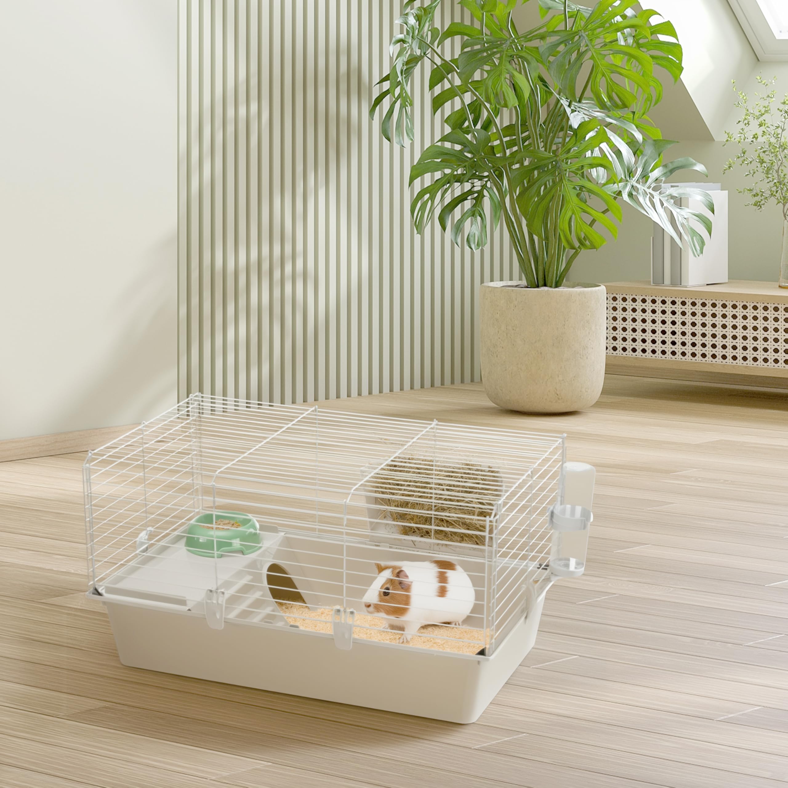 ferplast-cavie-80-cage-pour-cochon-d-inde-77-x-48-x-42-cm-grise-avec-accessoires image 2