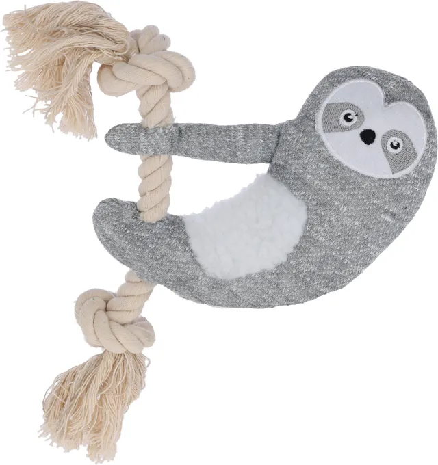 kerbl-pet-paresseux-blanc-gris-jouet-peluche-pour-chiot-25-x-13-cm image 1