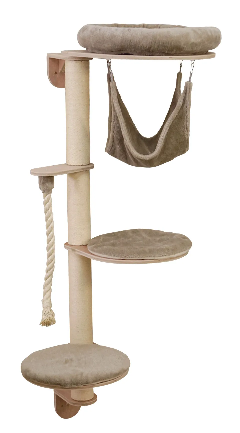 kerbl-pet-arbre-chat-dolomit-grappa-fixation-murale-taupe-80x66x158-cm image 1