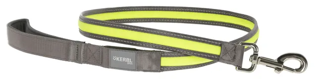 kerbl-pet-laisse-lumineuse-light-reflex-gris-jaune-fluo-120-cm-25-mm image 1