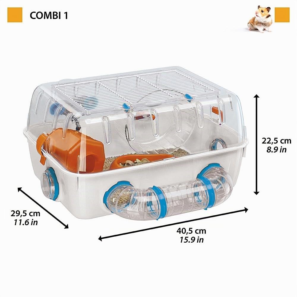 ferplast-cage-hamster-combi-1-blanche-40-5-x-29-5-x-h-22-5-cm-avec-accessoires image 2