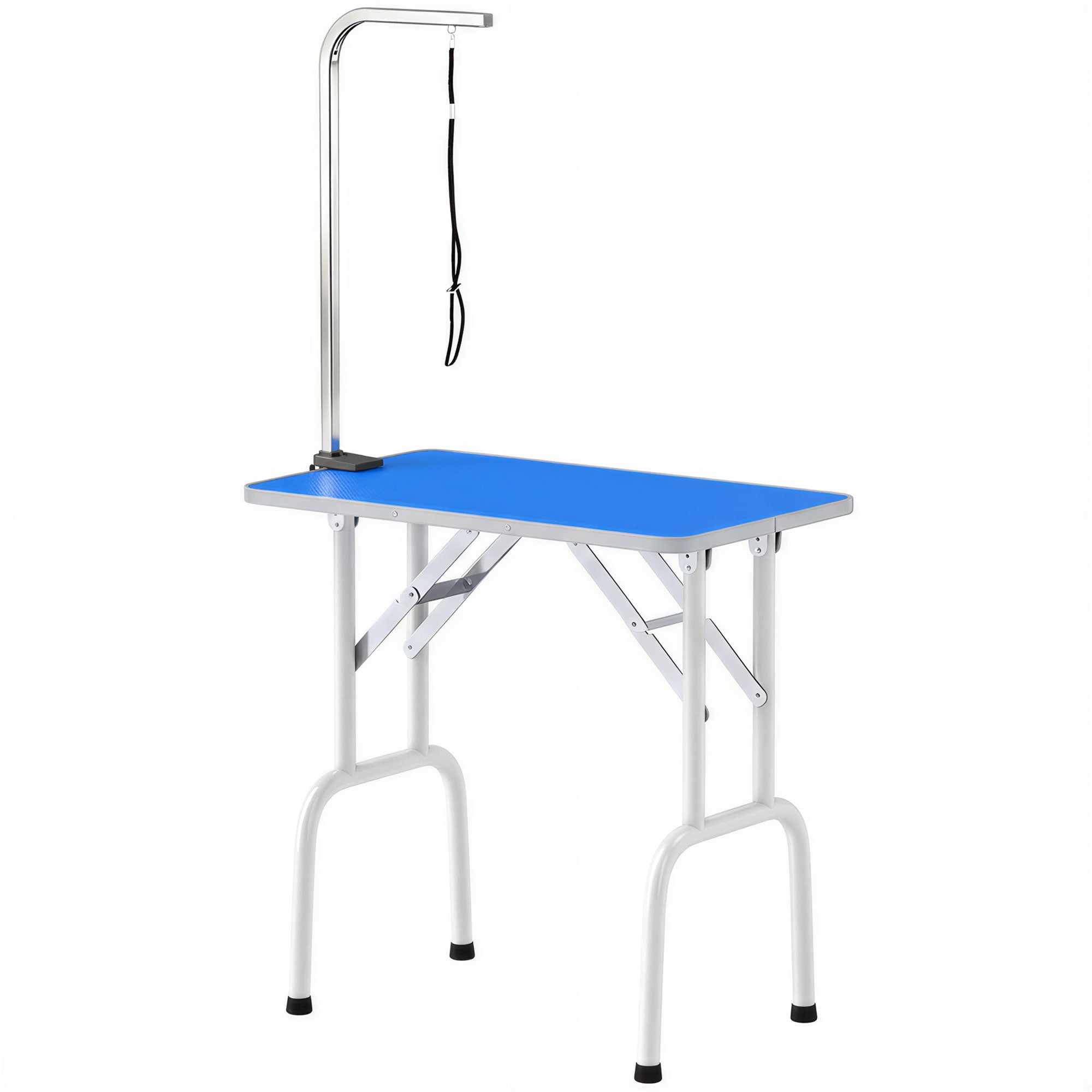 pawhut-table-de-toilettage-chien-pliable-81-cm-avec-bras-r-glable-20-60-cm-bleue image 2