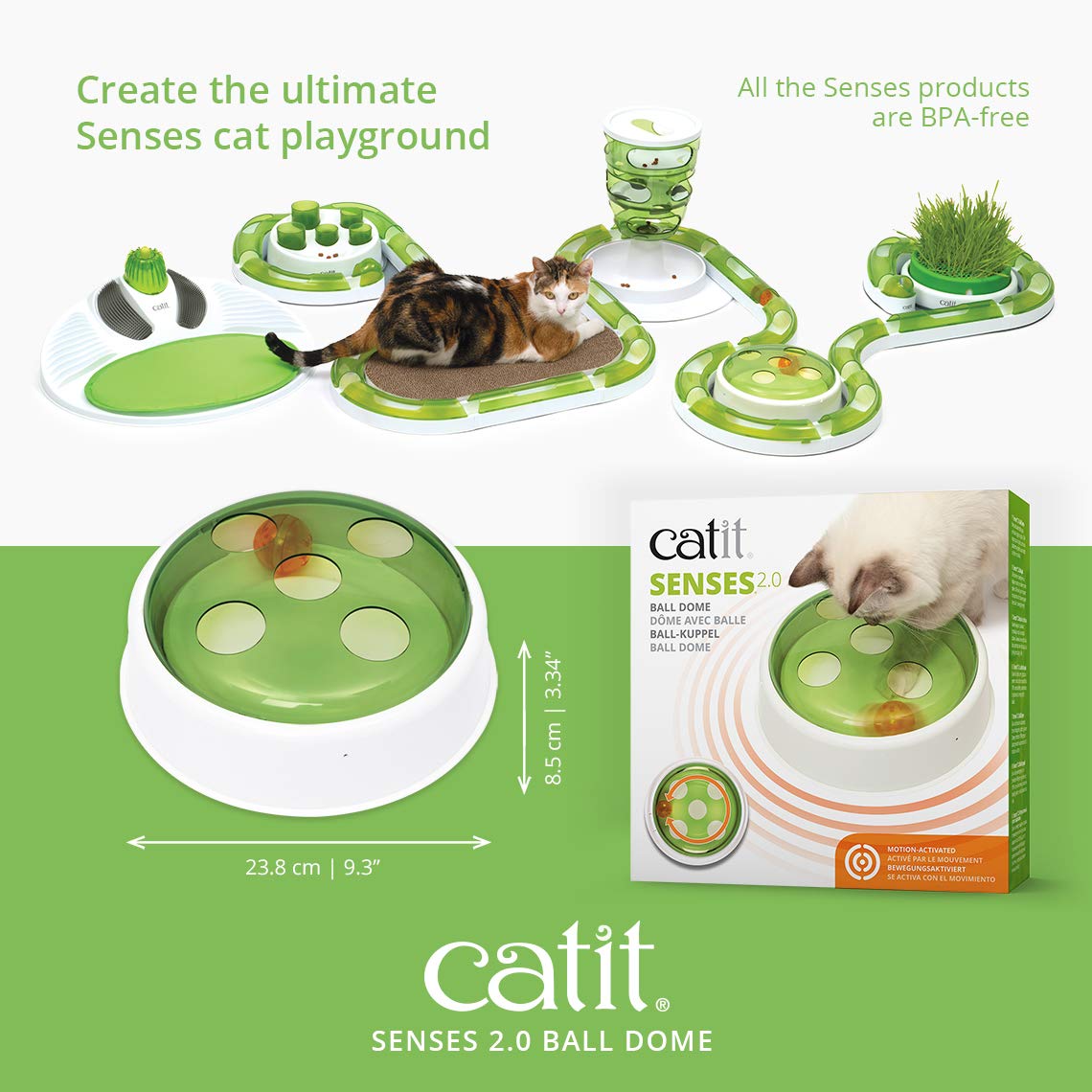 catit-senses-2-0-balle-d-me-jouet-interactif-pour-chat-blanc-vert image 7