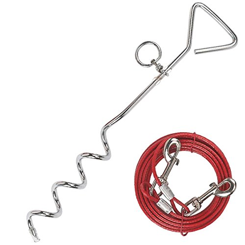 kerbl-laisse-d-attache-pour-chien-avec-ancrage-spirale-6-m-rouge-jusqu-30-kg image 4