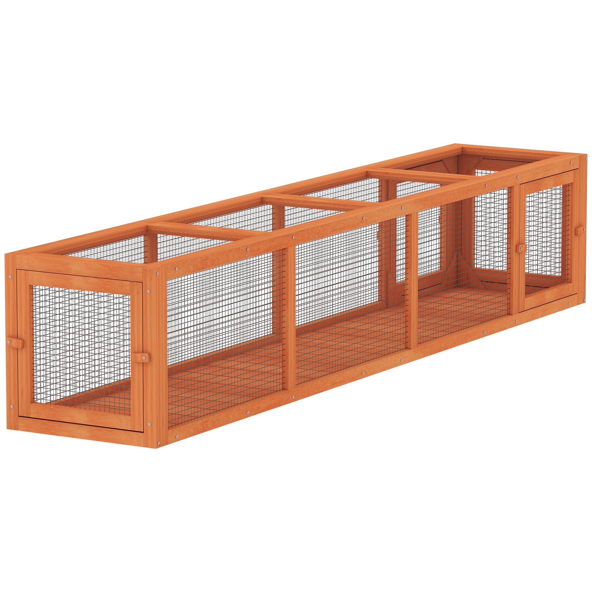pawhut-tunnel-labyrinthe-ext-rieur-pour-chat-79-extensible-4-portes-orange image 1