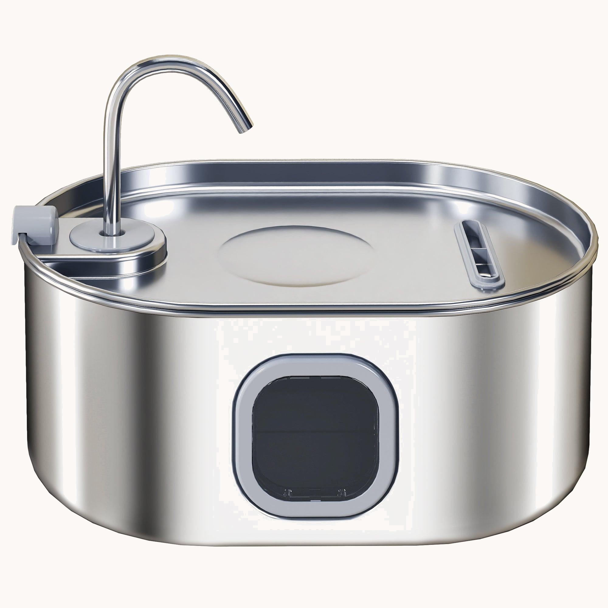 pawhut-fontaine-eau-inox-7-l-pour-chats-et-chiens-avec-filtres-et-pompe-silencie image 2