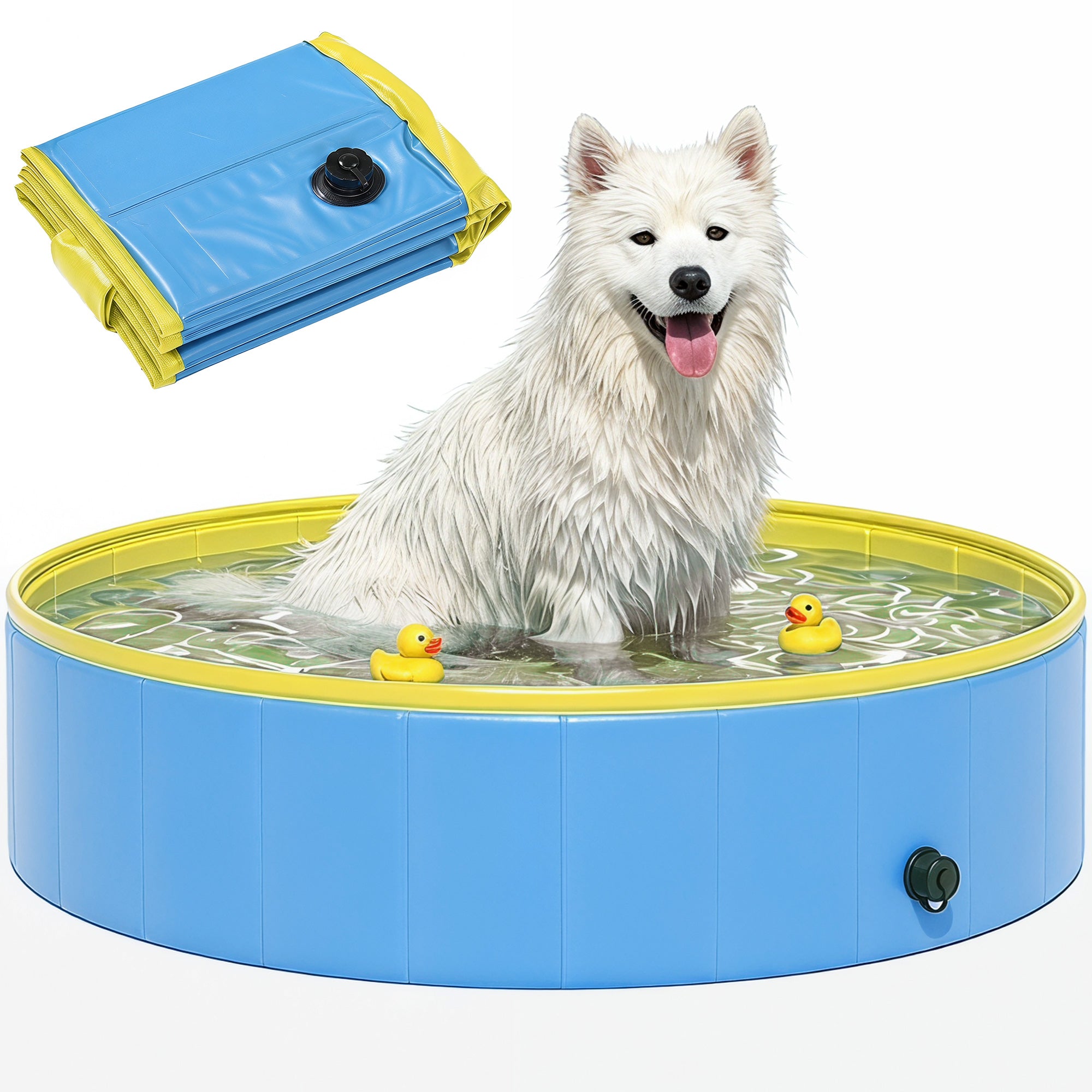 pawhut-piscine-pliable-pour-chien-120-x-30-cm-pvc-pais-antid-rapant-bleu-et-jaun image 1