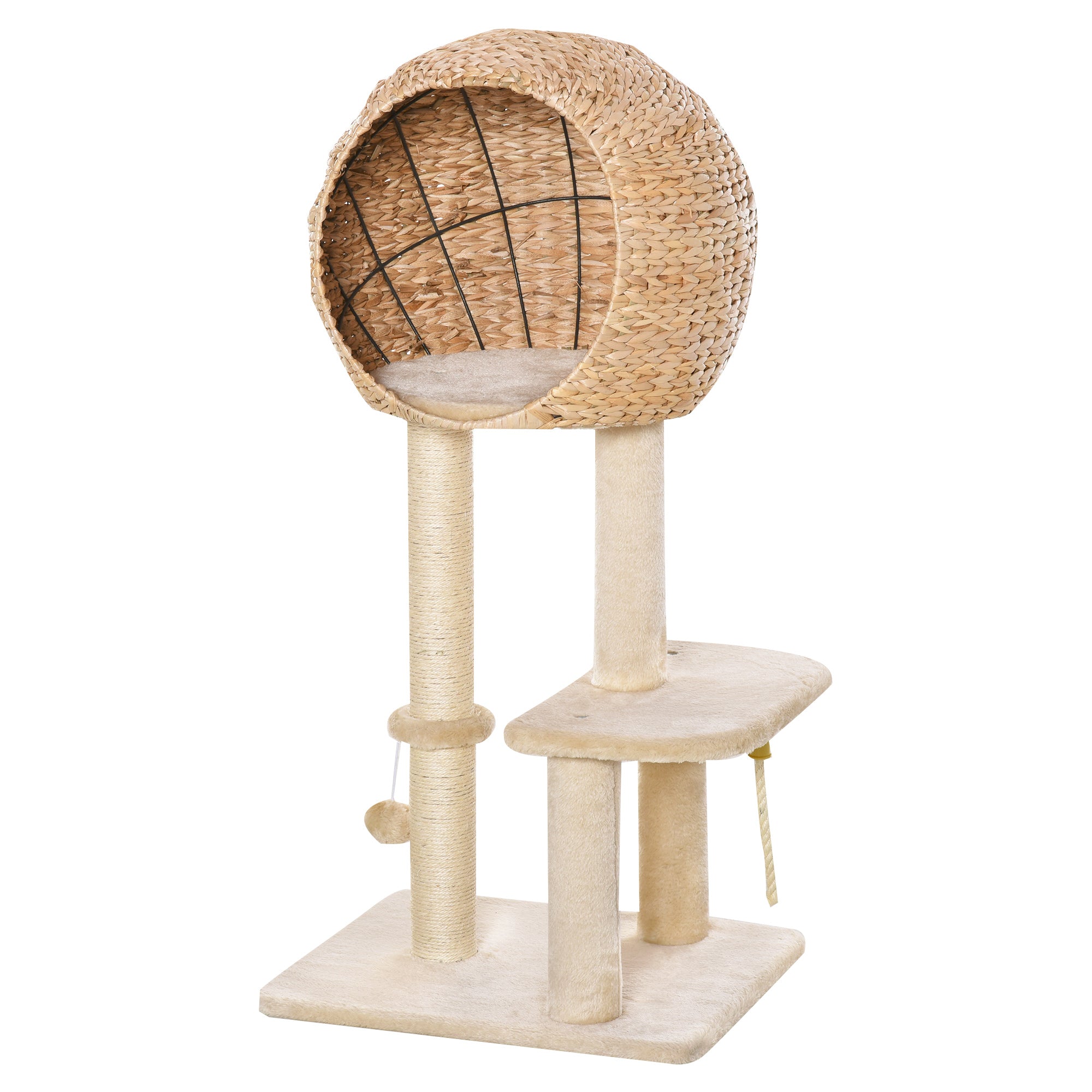 pawhut-arbre-chat-multi-niveaux-39-avec-grattoir-en-sisal-et-condo image 2