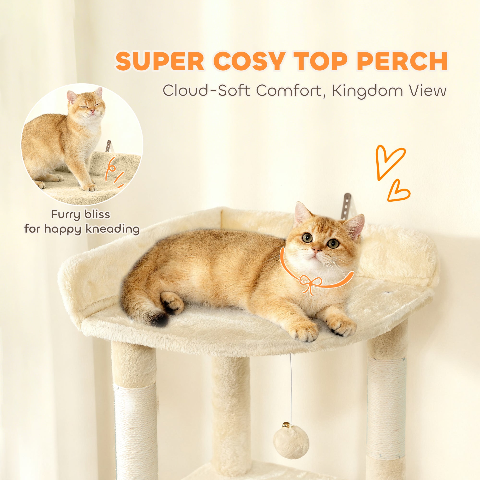 pawhut-arbre-chat-g-ant-170-cm-7-griffoirs-2-niches-hamac-beige image 7