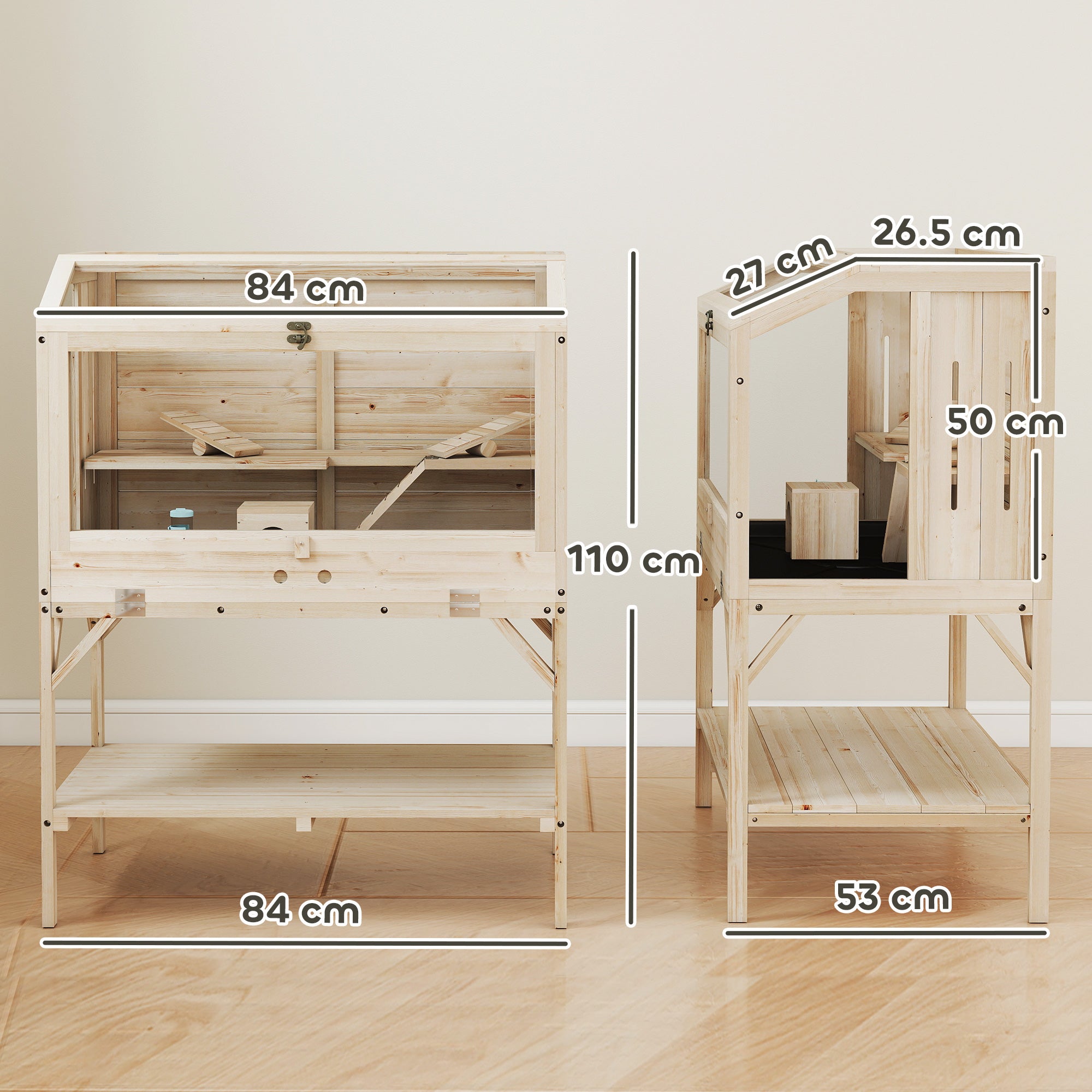 pawhut-cage-hamster-2-tages-avec-accessoires-et-rangement image 5