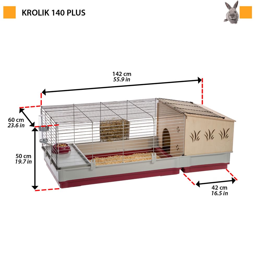 ferplast-krolik-140-plus-cage-lapin-cochon-d-inde-142x60xh50-cm-avec-accessoires image 2