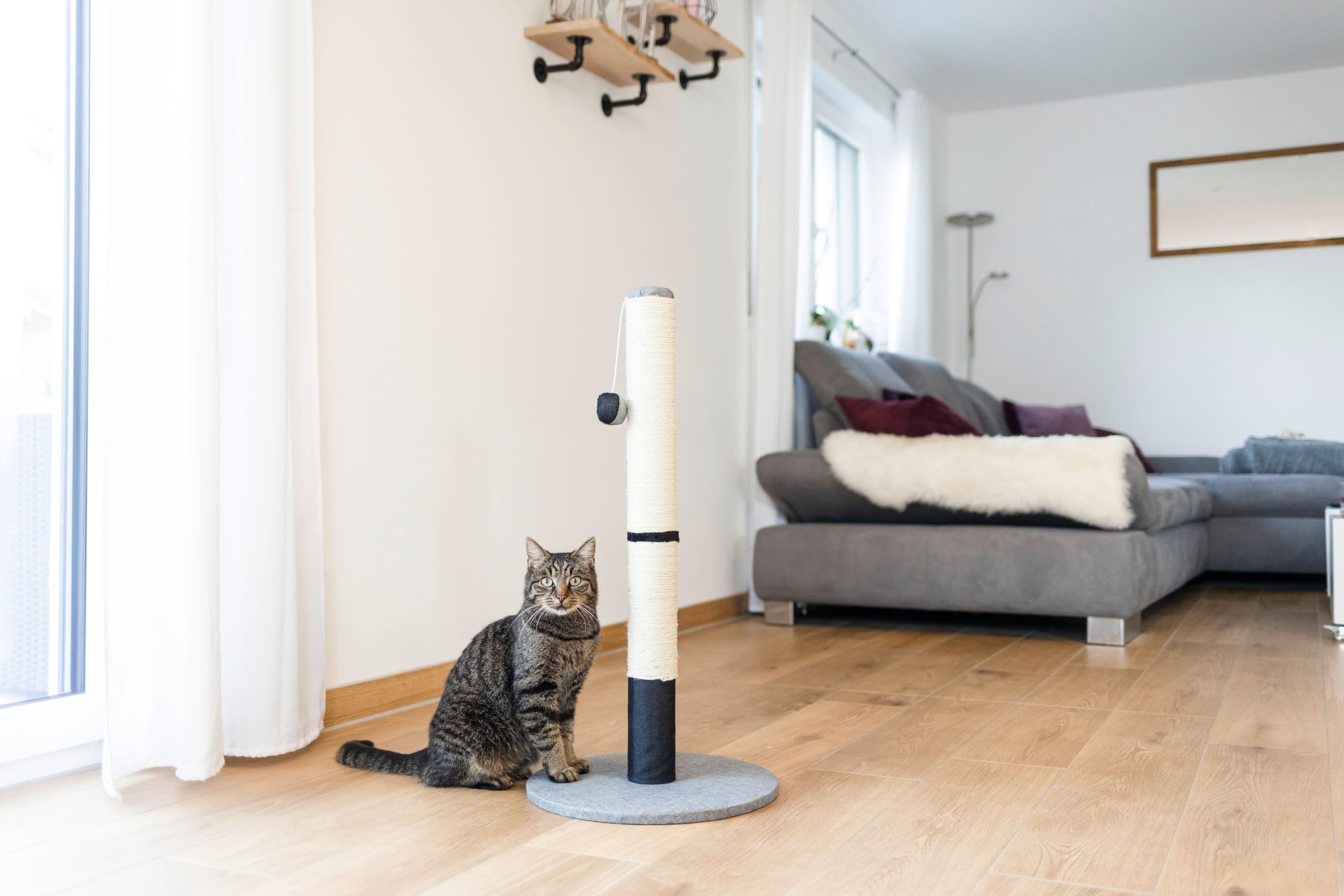 kerbl-pet-opal-pro-gris-noir-arbre-chat-40-x-40-x-80-cm-avec-balle-de-jeu image 6