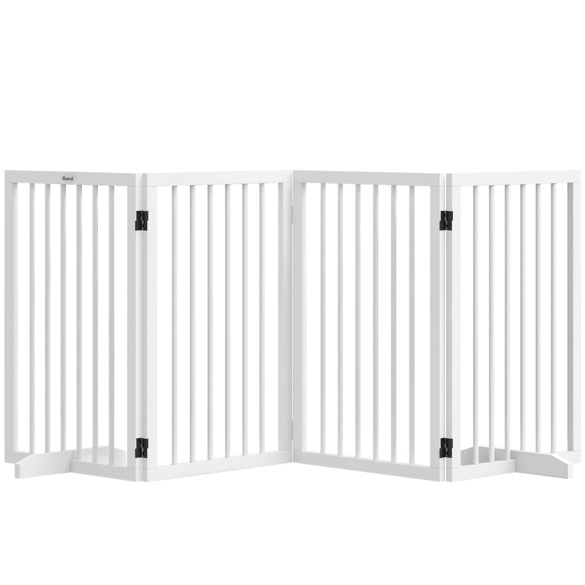 pawhut-barri-re-pour-animaux-pliable-4-panneaux-bois-blanc image 1