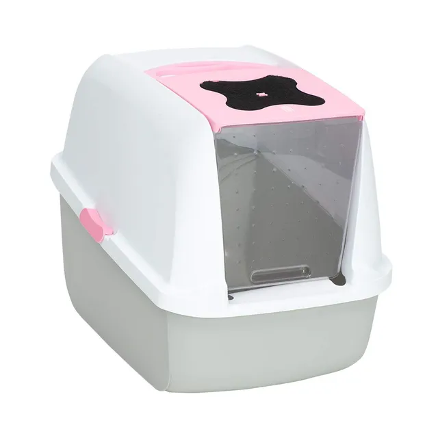 catit-maison-de-toilette-couverte-rose-57-x-46-5-x-39-cm-avec-filtre-charbon image 1