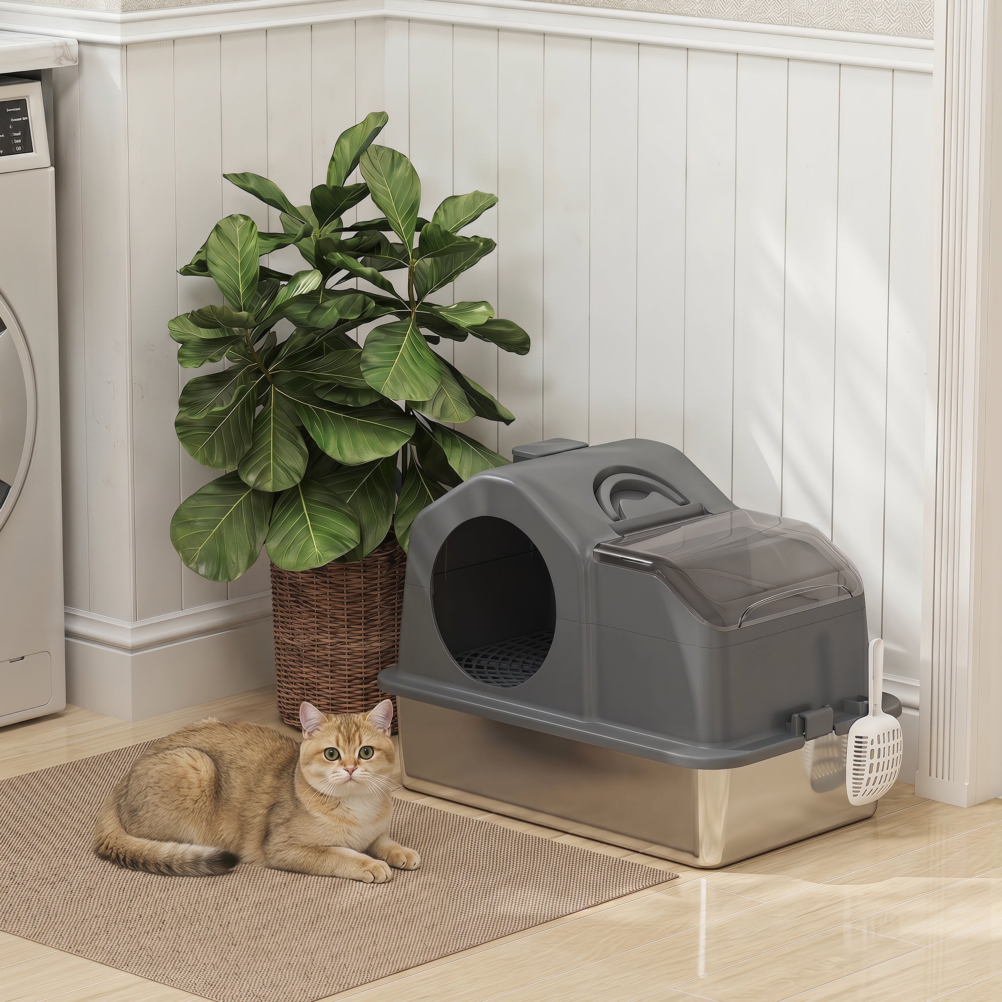pawhut-bac-liti-re-chat-ferm-inox-xl-gris-fonc image 4