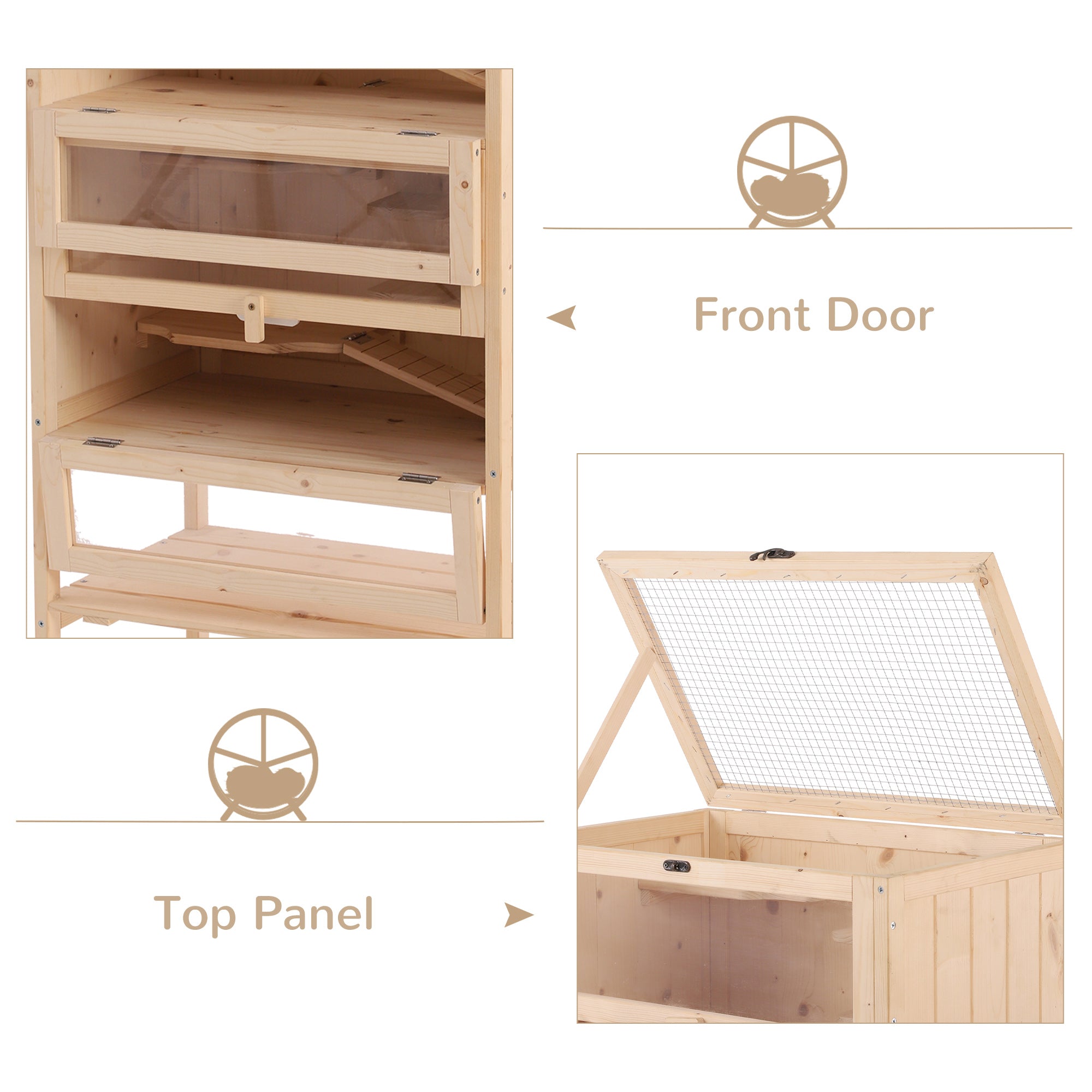 pawhut-habitat-hamster-en-bois-4-tages-avec-vue-claire-et-rangement image 7
