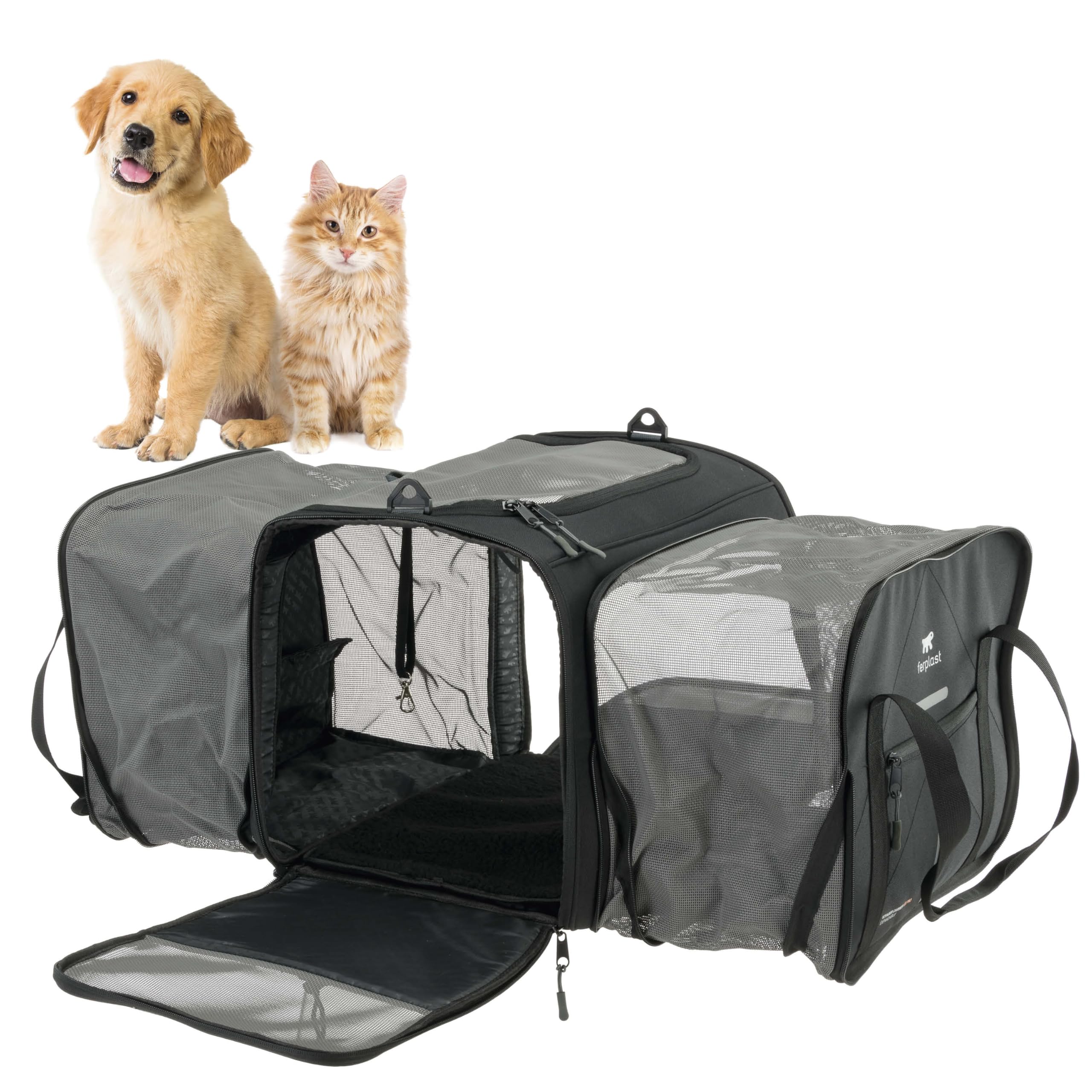 ferplast-voyager-pro-sac-de-transport-chat-et-chien-15-kg-49-x-37-x-39-cm-noir image 1