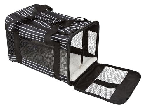 kerbl-cuba-sac-de-transport-pour-chien-et-chat-noir-blanc-40x26x28cm image 6