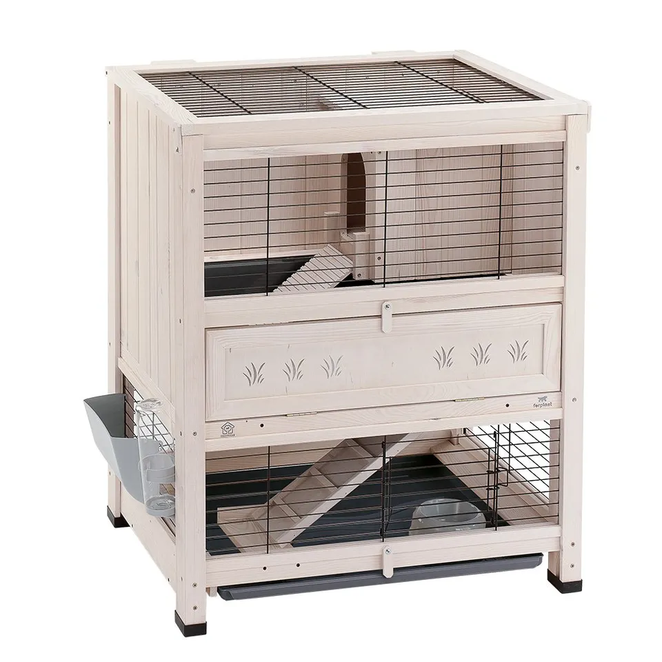 ferplast-cottage-mini-clapier-int-rieur-en-bois-2-tages-78-5-x-59-5-x-94-cm image 1