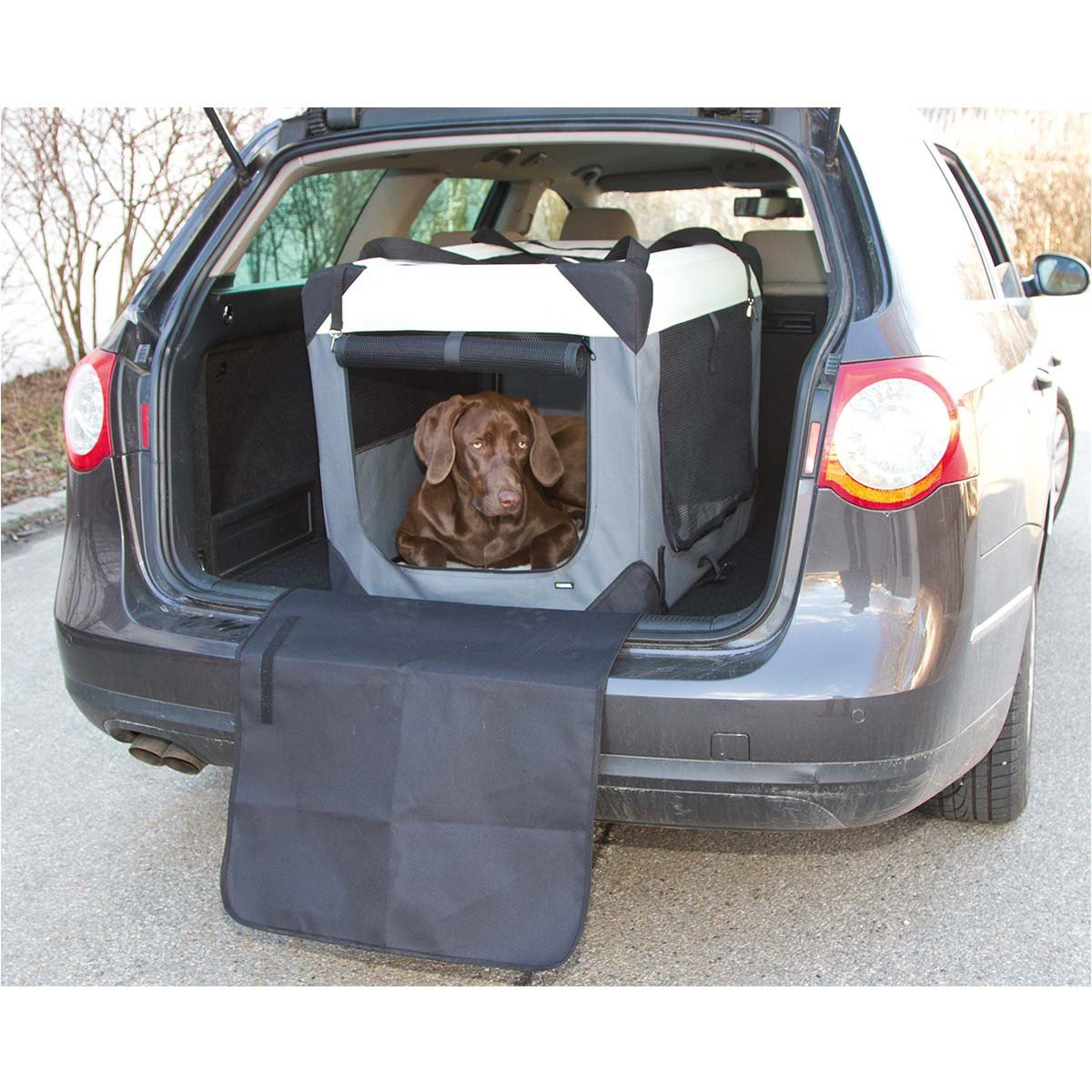 kerbl-journey-bo-te-de-transport-souple-pour-chien-91x63-5x63-5-cm-gris-beige image 2