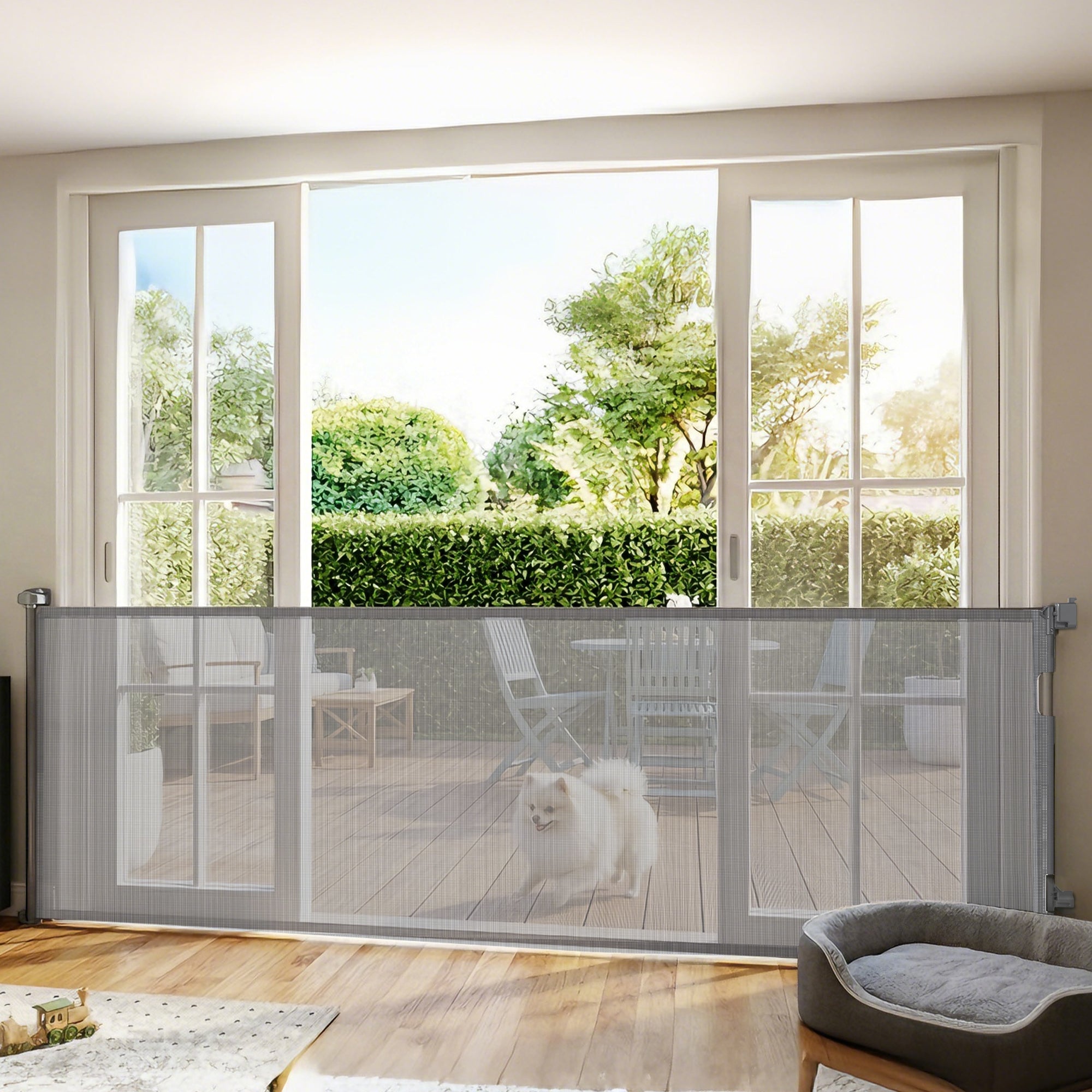 pawhut-barri-re-r-tractable-animaux-jusqu-300-cm-grise image 4