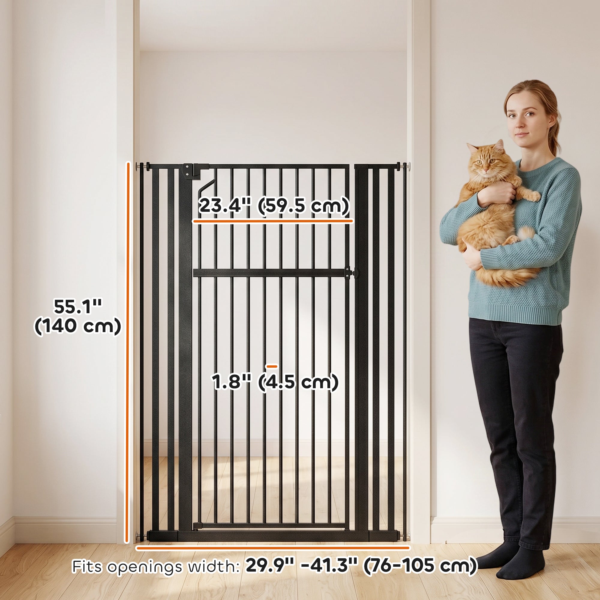pawhut-barri-re-pour-animaux-extra-haute-140-cm-avec-fermeture-automatique-76-10 image 5