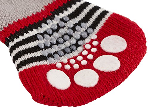 kerbl-bruno-chaussettes-pour-chien-gris-rouge-taille-l-lot-de-4 image 6