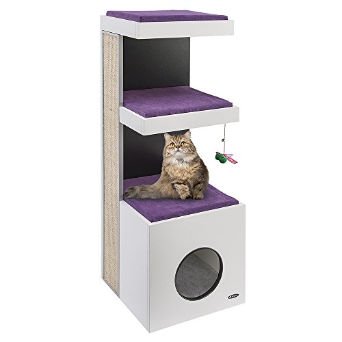 ferplast-tiger-arbre-chat-design-italien-avec-griffoir-jouet-et-couchage image 3