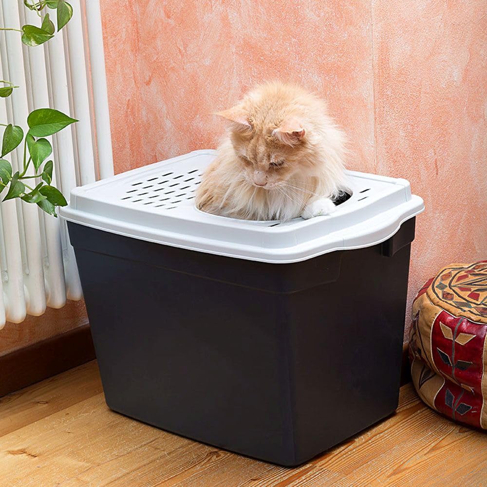 ferplast-jumpy-bac-liti-re-pour-chat-entr-e-par-le-haut-noir image 3