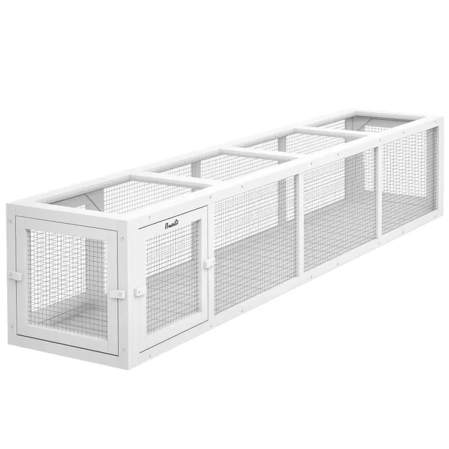 pawhut-tunnel-labyrinthe-ext-rieur-pour-chat-200-cm-avec-4-portes-blanc image 1