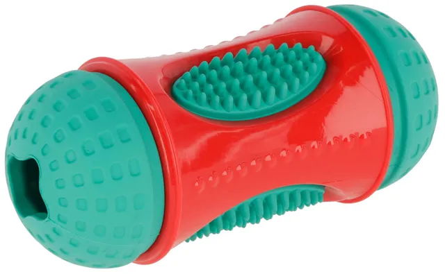 kerbl-pet-rouleau-jouet-toyfastic-rouge-turquoise-13-x-6-cm-friandises image 1