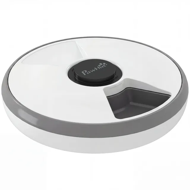 pawhut-distributeur-automatique-6-repas-6-x-180-ml-avec-minuteur-et-pain-de-glac image 1