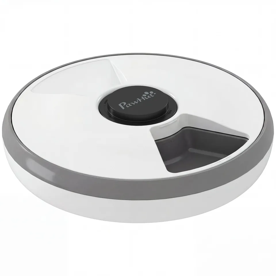pawhut-distributeur-automatique-6-repas-6-x-180-ml-avec-minuteur-et-pain-de-glac image 1