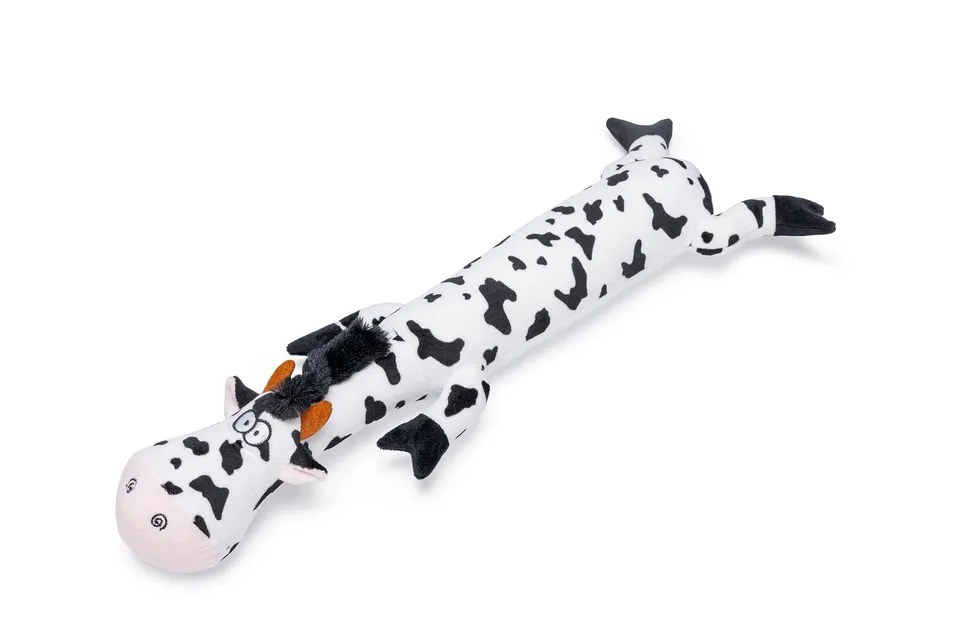 karlie-vache-amusante-jouet-en-peluche-pour-chien-noir-blanc-55-x-20-x-7-cm image 1