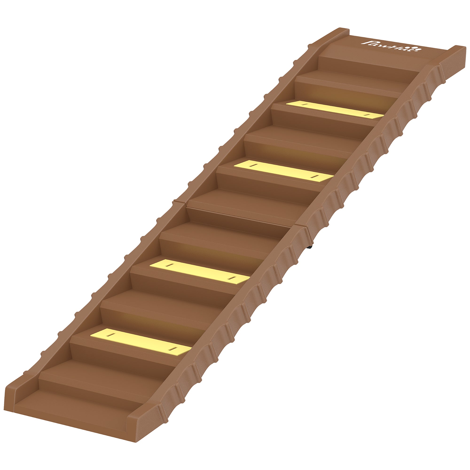 pawhut-rampe-chien-pliable-10-marches-antid-rapante-marron-68-kg image 2