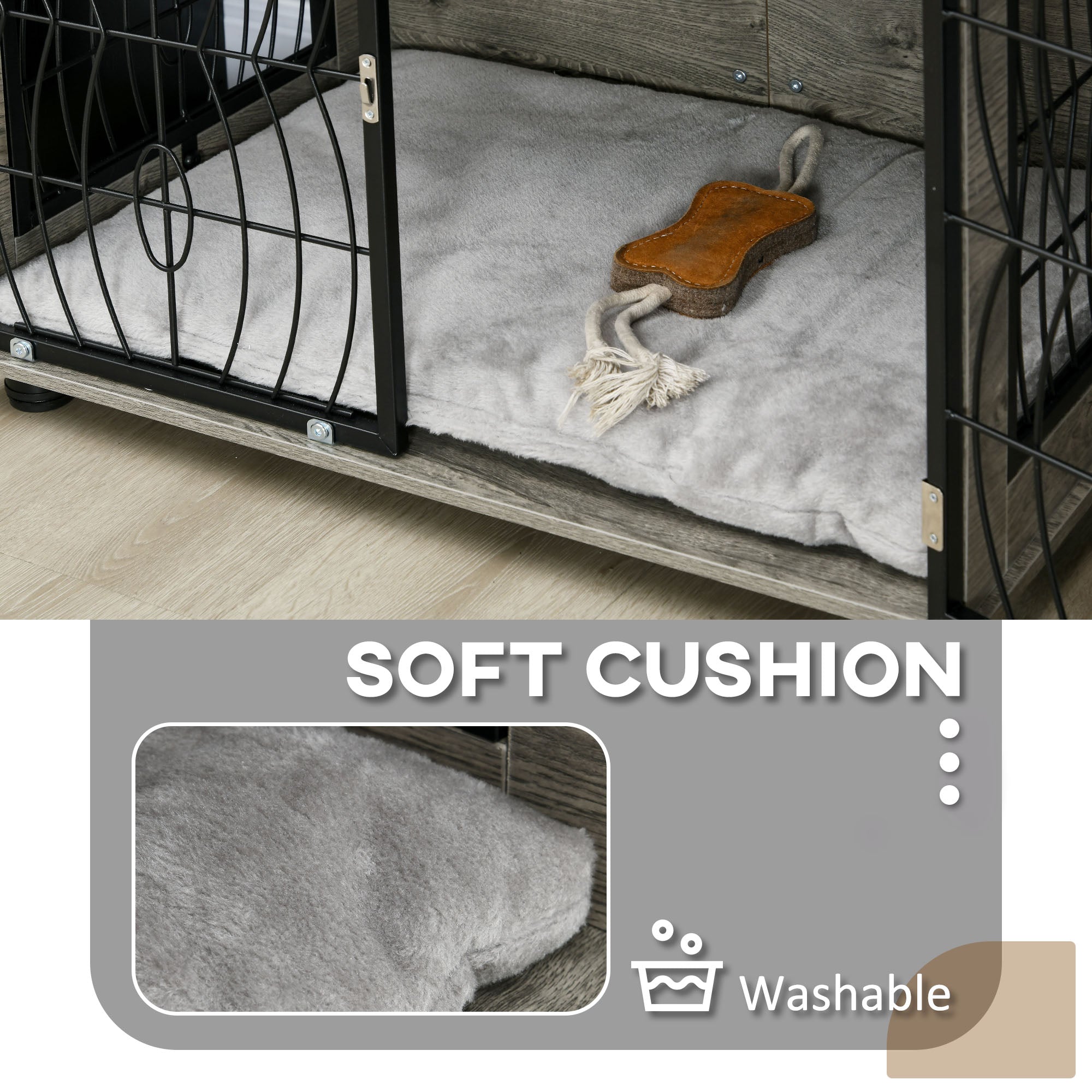 pawhut-niche-table-d-appoint-80-x-56-x-63-cm-avec-coussin-gris image 8