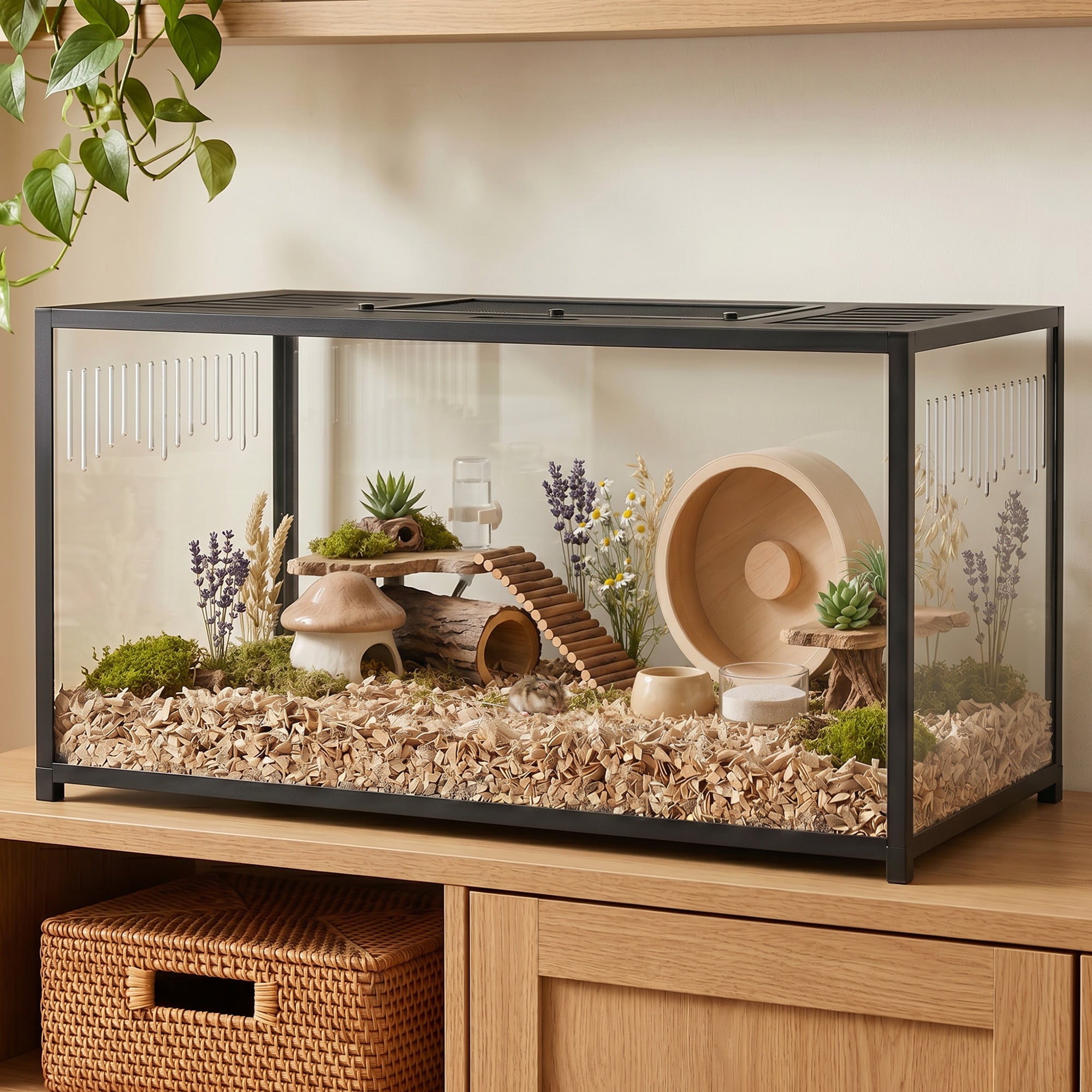 pawhut-cage-hamster-m-tal-anti-rongement-100-x-50-x-52-5-cm-noire image 4