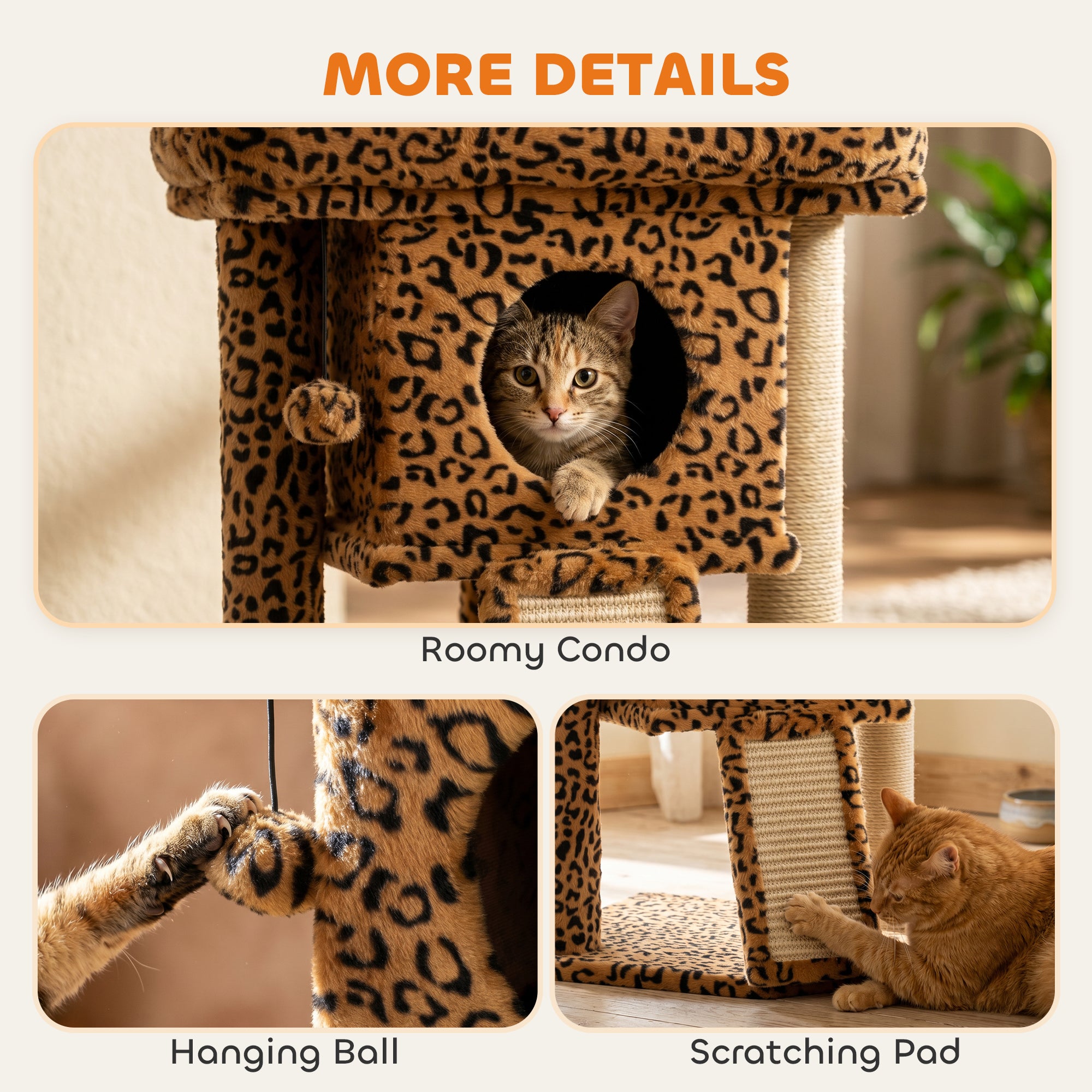pawhut-arbre-chat-compact-avec-perchoir-griffoir-maison-et-jouet-suspendu-imprim image 7
