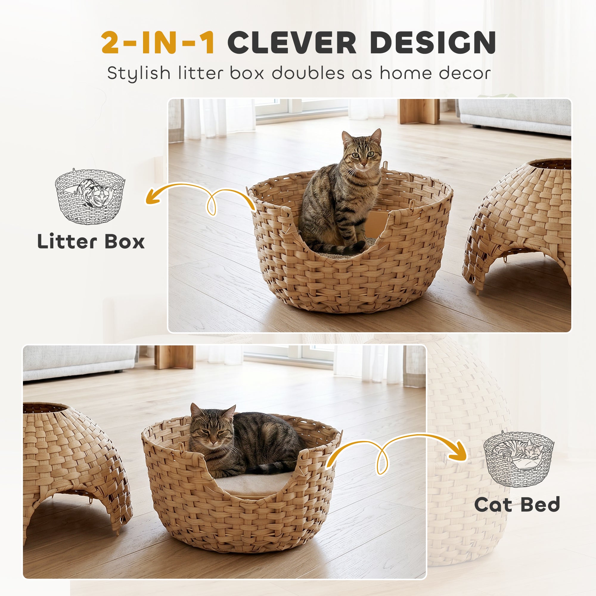 pawhut-meuble-liti-re-chat-cach-e-avec-fausse-plante-et-bac-inox image 6