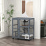 pawhut-maison-chat-int-rieur-bois-39-avec-roulettes-3-plateformes-et-hamac-gris- image 3