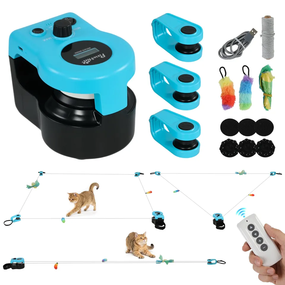 pawhut-jouet-chat-rechargeable-avec-t-l-commande-circuit-diy-et-son-souris image 1