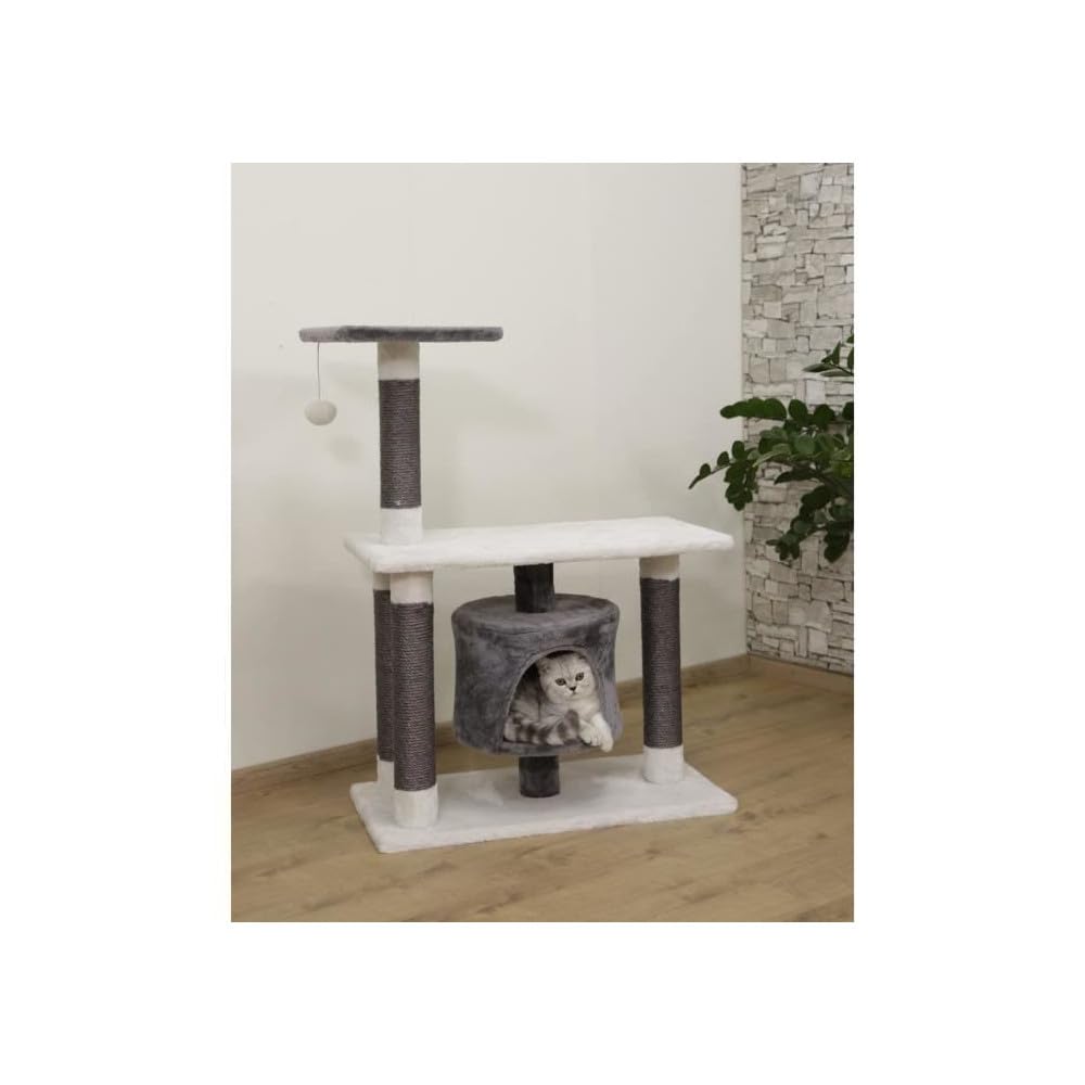 kerbl-pet-arbre-chat-jade-darklight-blanc-gris-70x35x96-cm image 2