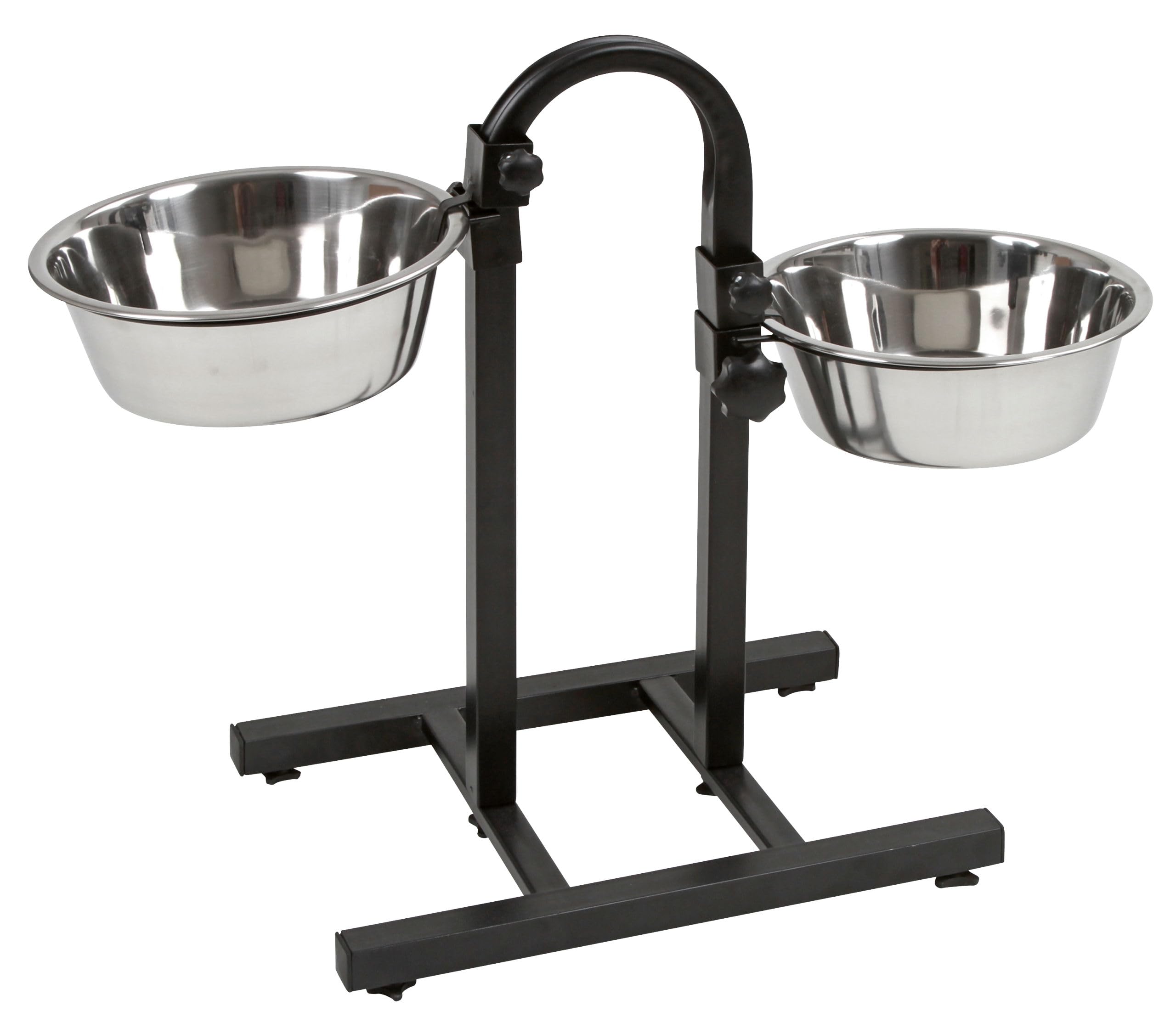 kerbl-bar-aliments-deluxe-pour-chien-2-x-2800-ml-hauteur-r-glable-52-cm-inox image 1