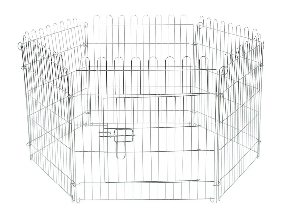 kerbl-pet-enclos-ext-rieur-galvanis-6-grilles-56-5-x-56-5-cm-avec-porte image 1