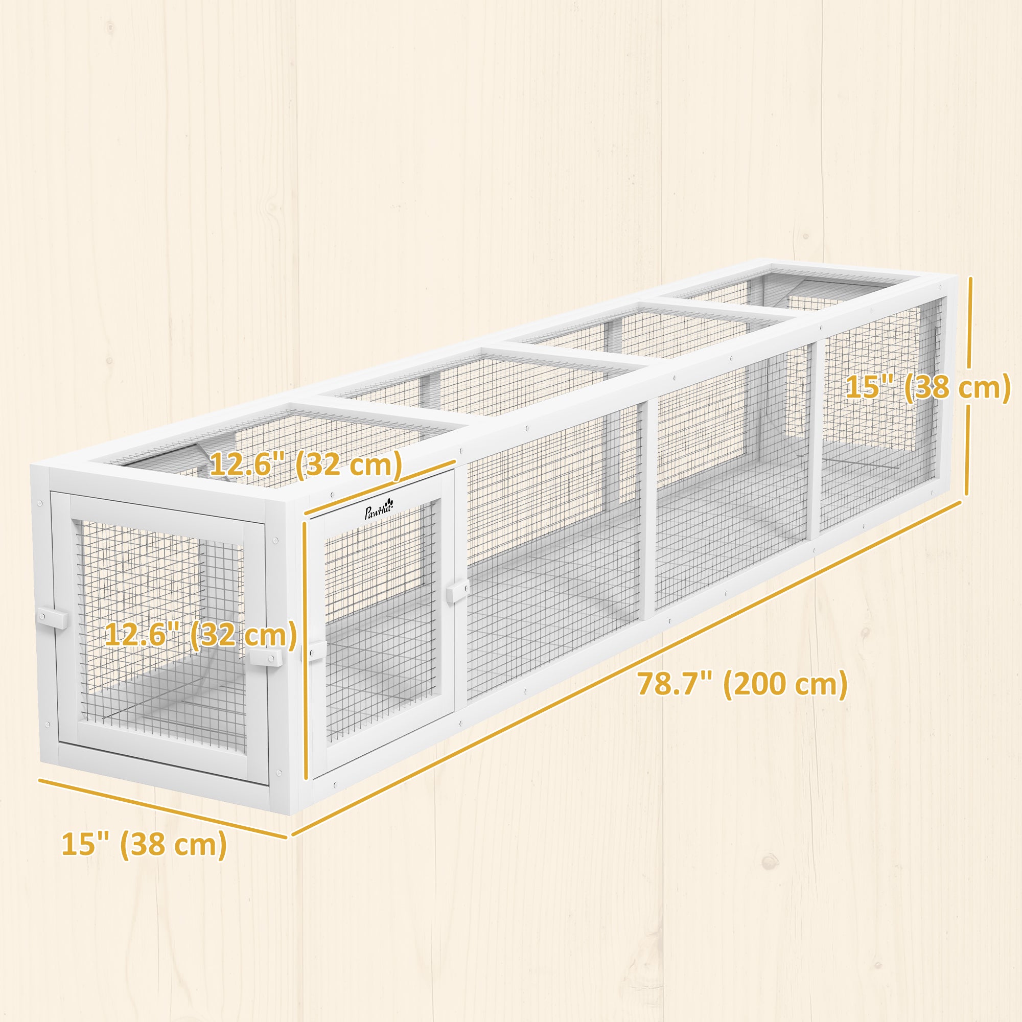 pawhut-tunnel-labyrinthe-ext-rieur-pour-chat-200-cm-avec-4-portes-blanc image 5