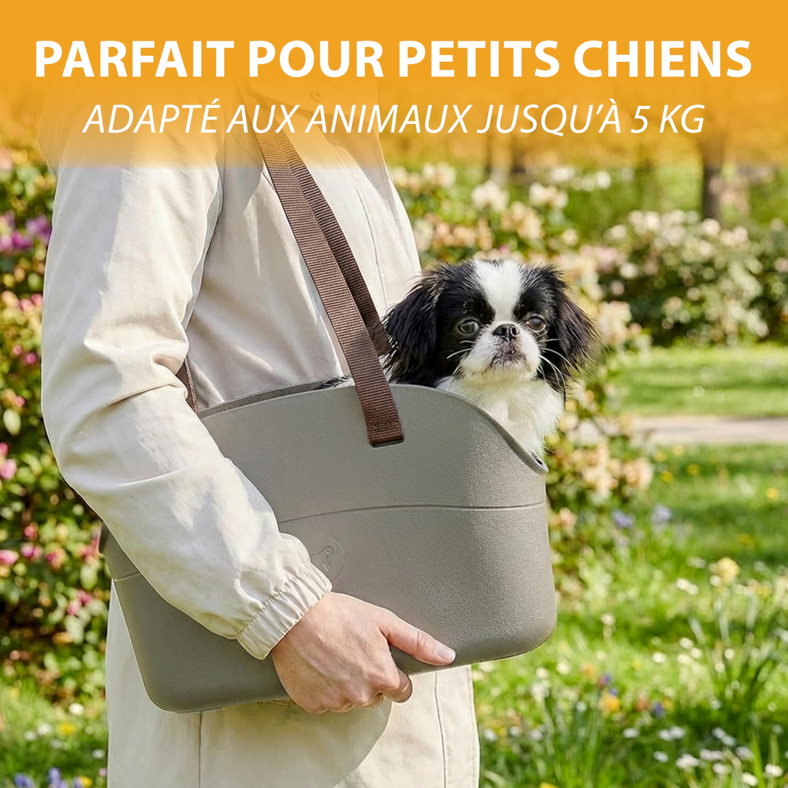 ferplast-with-me-small-sac-transport-chien-eva-taupe-14-x-35-x-h-22-cm image 6